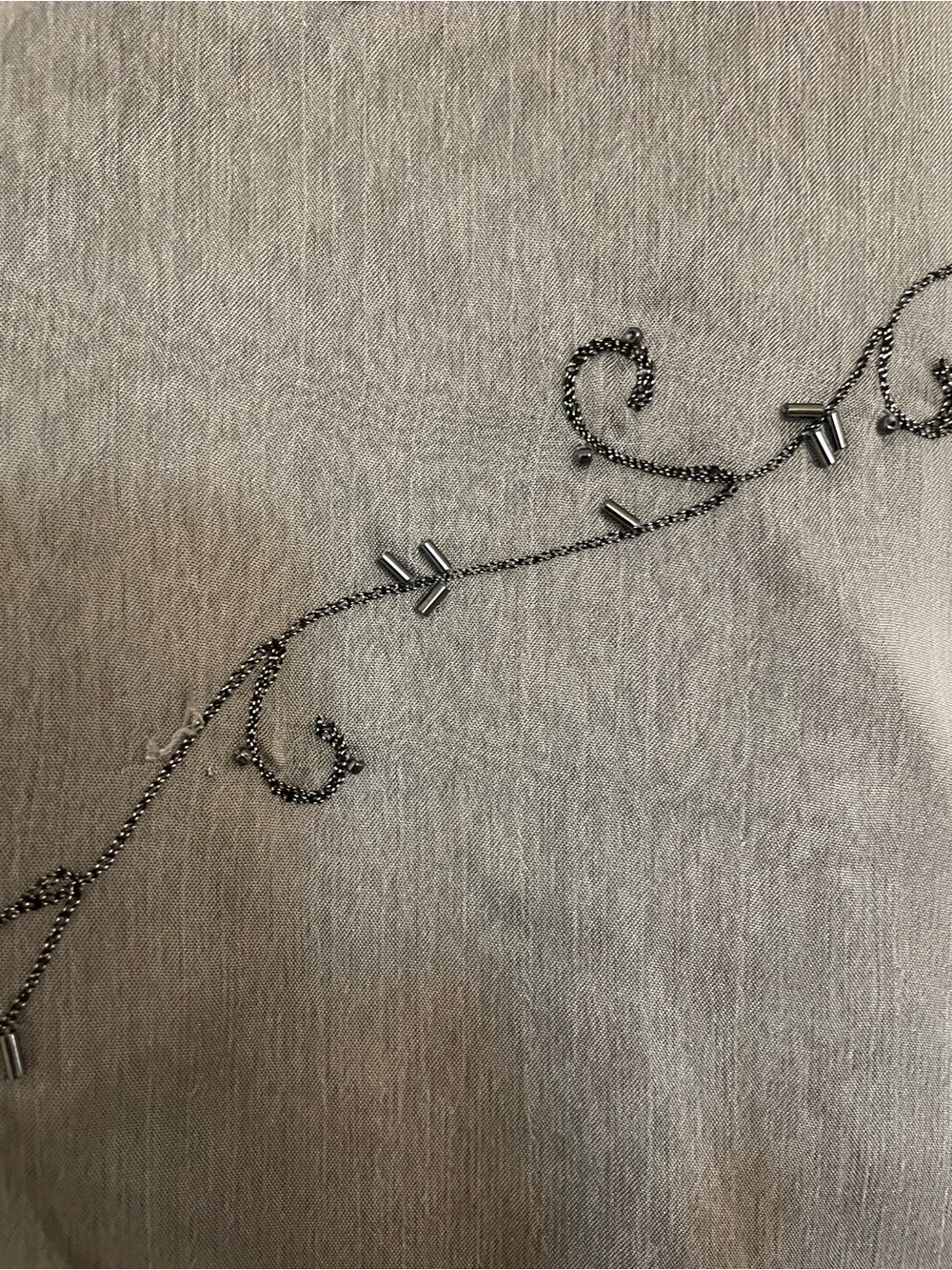 Light Gray Embroidered Women's Tunic - Picture 6 of 8